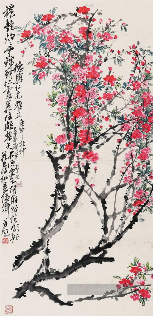 Wu cangshuo Pfirsichblüten Chinesische Kunst Ölgemälde